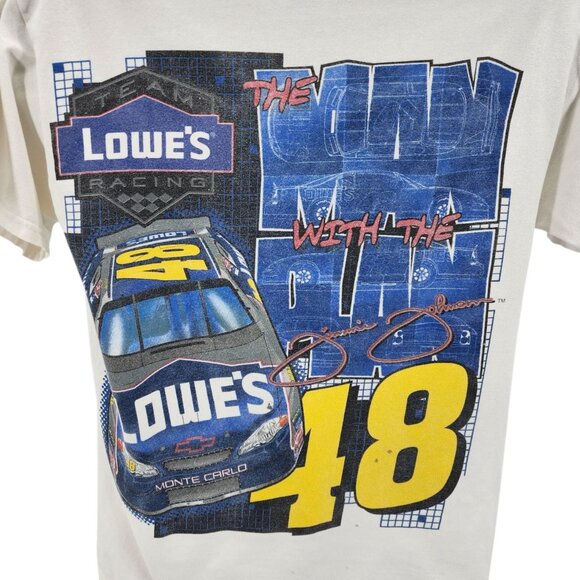 Vintage NASCAR Mens Medium Shirt Jimmie Johnson 48 Lowes Monte Carlo Graphic M&O - Picture 4 of 14